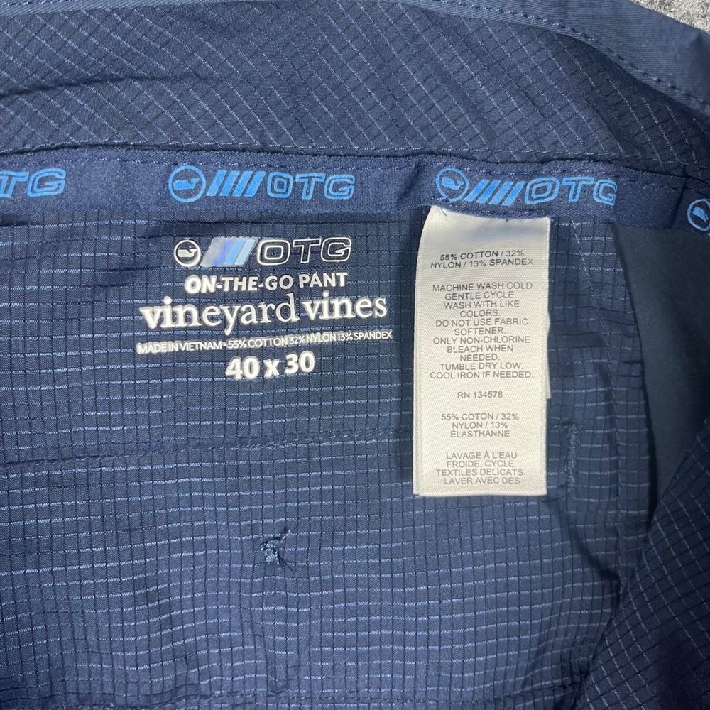 Vineyard Vines On-The-Go Pant Mens 40 Blue Performance Chino Stretch - Picture 4 of 8